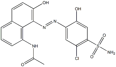 N-[8-[[4-(Aminosulfonyl)-5-chloro-2-hydroxyphenyl]azo]-7-hydroxy-1-naphthalenyl]acetamide Structure