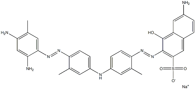 6-Amino-4-hydroxy-3-[[4-[[4-[(2,4-diamino-5-methylphenyl)azo]-3-methylphenyl]amino]-2-methylphenyl]azo]naphthalene-2-sulfonic acid sodium salt Structure