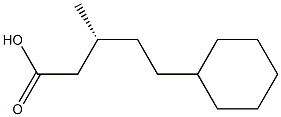 [R,(+)]-5-Cyclohexyl-3-methylvaleric acid Struktur