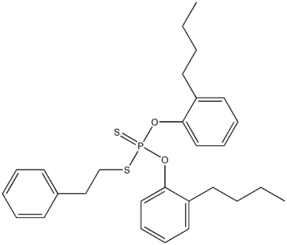 Dithiophosphoric acid O,O-bis(2-butylphenyl)S-(2-phenylethyl) ester Struktur