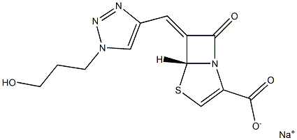(5R,6Z)-6-[[1-(3-Hydroxypropyl)-1H-1,2,3-triazol-4-yl]methylene]-7-oxo-4-thia-1-azabicyclo[3.2.0]hept-2-ene-2-carboxylic acid sodium salt Structure
