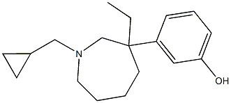 3-[[1-(Cyclopropylmethyl)-3-ethylhexahydro-1H-azepin]-3-yl]phenol,,结构式