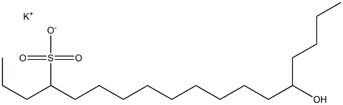 14-Hydroxyoctadecane-4-sulfonic acid potassium salt 结构式