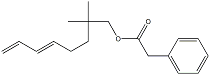 フェニル酢酸2,2-ジメチル-5,7-オクタジエニル 化学構造式