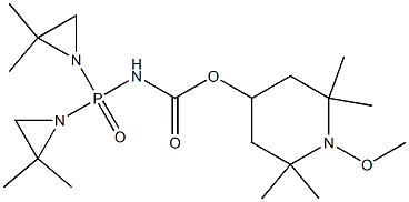 N-[Bis(2,2-dimethyl-1-aziridinyl)phosphinyl]carbamic acid 1-methoxy-2,2,6,6-tetramethyl-4-piperidyl ester 结构式