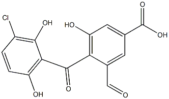 3-Formyl-5-hydroxy-4-(2,6-dihydroxy-3-chlorobenzoyl)benzoic acid