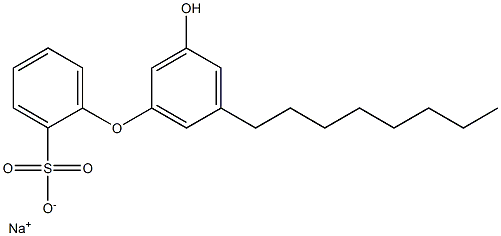 3'-Hydroxy-5'-octyl[oxybisbenzene]-2-sulfonic acid sodium salt Struktur