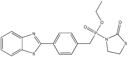 [4-(2-ベンゾチアゾリル)ベンジル](2-オキソ-3-チアゾリジニル)ホスフィン酸エチル 化学構造式