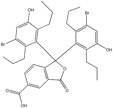 1,1-Bis(3-bromo-5-hydroxy-2,6-dipropylphenyl)-1,3-dihydro-3-oxoisobenzofuran-5-carboxylic acid,,结构式