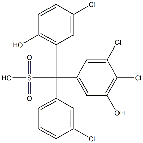 (3-Chlorophenyl)(3-chloro-6-hydroxyphenyl)(3,4-dichloro-5-hydroxyphenyl)methanesulfonic acid Structure