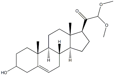 3-Hydroxy-21,21-dimethoxypregn-5-en-20-one,,结构式