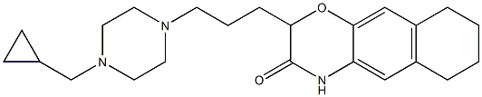 2-[3-[4-(シクロプロピルメチル)ピペラジン-1-イル]プロピル]-6,7,8,9-テトラヒドロ-2H-ナフト[2,3-b][1,4]オキサジン-3(4H)-オン 化学構造式