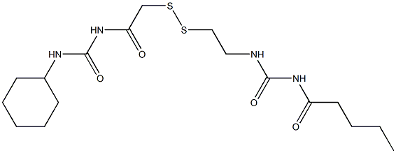 1-ペンタノイル-3-[2-[[(3-シクロヘキシルウレイド)カルボニルメチル]ジチオ]エチル]尿素 化学構造式