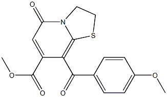 8-(4-Methoxybenzoyl)-2,3-dihydro-5-oxo-5H-thiazolo[3,2-a]pyridine-7-carboxylic acid methyl ester,,结构式