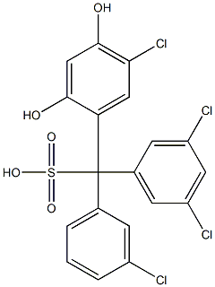 (3-Chlorophenyl)(3,5-dichlorophenyl)(5-chloro-2,4-dihydroxyphenyl)methanesulfonic acid,,结构式