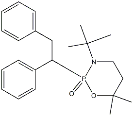 3-tert-Butyl-3,4,5,6-tetrahydro-6,6-dimethyl-2-(1,2-diphenylethyl)-2H-1,3,2-oxazaphosphorin-2-one,,结构式