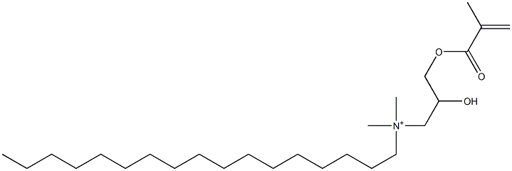 N-[2-ヒドロキシ-3-(メタクリロイルオキシ)プロピル]-N,N-ジメチルヘプタデカン-1-アミニウム 化学構造式