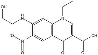 1-Ethyl-1,4-dihydro-4-oxo-6-nitro-7-[(2-hydroxyethyl)amino]quinoline-3-carboxylic acid Structure