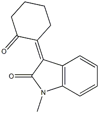 1-Methyl-2,3-dihydro-3-(2-oxocyclohexylidene)-1H-indol-2-one,,结构式