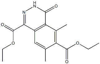 3,4-Dihydro-5,7-dimethyl-4-oxophthalazine-1,6-dicarboxylic acid diethyl ester 结构式