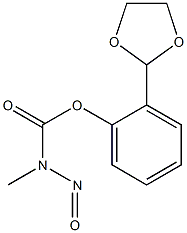 N-メチル-N-ニトロソカルバミン酸o-(1,3-ジオキソラン-2-イル)フェニル 化学構造式