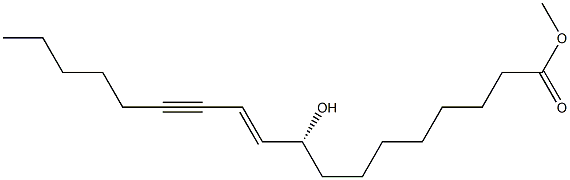 [E,R,(+)]-9-Hydroxy-10-octadecene-12-ynoic acid methyl ester Structure