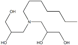3,3'-(Heptylimino)bis(propane-1,2-diol),,结构式