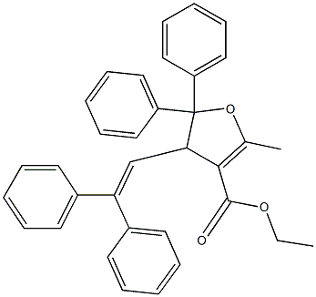 4,5-Dihydro-2-methyl-5,5-diphenyl-4-(2,2-diphenylethenyl)furan-3-carboxylic acid ethyl ester,,结构式