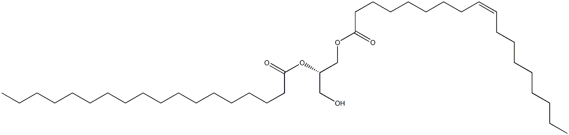 [S,(-)]-1-O-Oleoyl-2-O-stearoyl-L-glycerol Structure