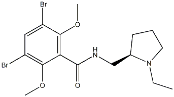 (+)-3,5-Dibromo-2,6-dimethoxy-N-[[(2R)-1-ethyl-2-pyrrolidinyl]methyl]benzamide Structure