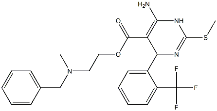 6-Amino-1,4-dihydro-2-methylthio-4-(2-trifluoromethylphenyl)pyrimidine-5-carboxylic acid [2-(benzylmethylamino)ethyl] ester Structure