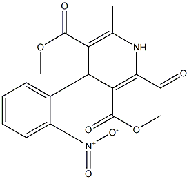 4-(2-Nitrophenyl)-2-formyl-6-methyl-1,4-dihydropyridine-3,5-dicarboxylic acid dimethyl ester 结构式