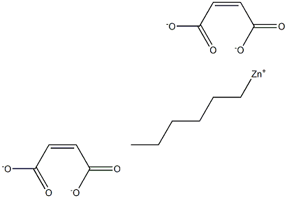 ビス(マレイン酸1-ヘキシル)亜鉛 化学構造式