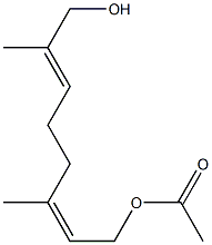 Acetic acid (2Z)-8-hydroxy-3,7-dimethyl-2,6-octadienyl ester,,结构式