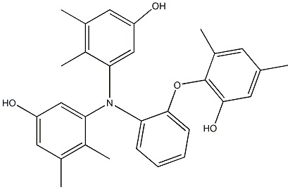 N,N-Bis(5-hydroxy-2,3-dimethylphenyl)-2-(6-hydroxy-2,4-dimethylphenoxy)benzenamine Struktur