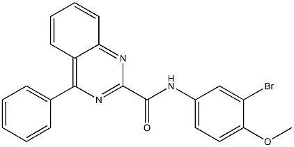 N-(4-メトキシ-3-ブロモフェニル)-4-フェニルキナゾリン-2-カルボアミド 化学構造式