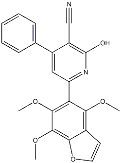 4,6,7-Trimethoxy-5-(4-phenyl-5-cyano-6-hydroxy-2-pyridinyl)benzofuran