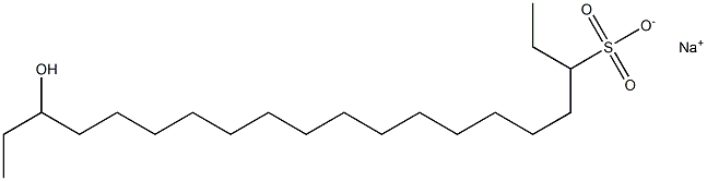 18-Hydroxyicosane-3-sulfonic acid sodium salt Structure