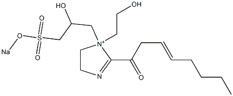 1-(2-Hydroxyethyl)-1-[2-hydroxy-3-(sodiooxysulfonyl)propyl]-2-(3-octenoyl)-2-imidazoline-1-ium Struktur