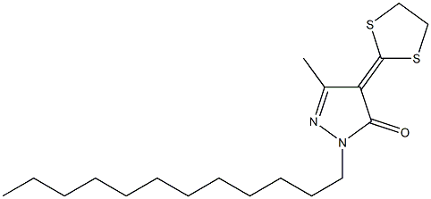 1-Dodecyl-3-methyl-4-(1,3-dithiolan-2-ylidene)-1H-pyrazol-5(4H)-one