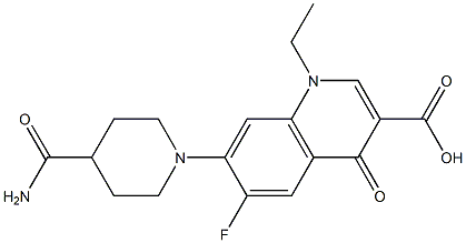 1,4-Dihydro-1-ethyl-6-fluoro-7-(4-carbamoylpiperidin-1-yl)-4-oxoquinoline-3-carboxylic acid Structure