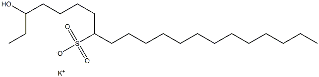 3-Hydroxyhenicosane-8-sulfonic acid potassium salt,,结构式