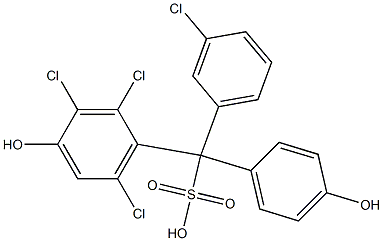 (3-クロロフェニル)(2,3,6-トリクロロ-4-ヒドロキシフェニル)(4-ヒドロキシフェニル)メタンスルホン酸 化学構造式