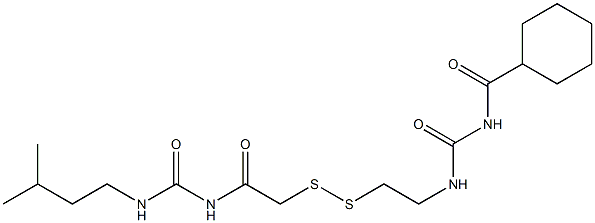 1-(Cyclohexylcarbonyl)-3-[2-[[(3-isopentylureido)carbonylmethyl]dithio]ethyl]urea Structure