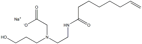 N-(3-Hydroxypropyl)-N-[2-(7-octenoylamino)ethyl]aminoacetic acid sodium salt Structure