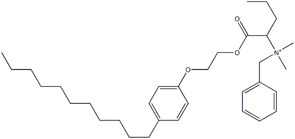 N,N-ジメチル-N-ベンジル-N-[1-[[2-(4-ウンデシルフェニルオキシ)エチル]オキシカルボニル]ブチル]アミニウム 化学構造式