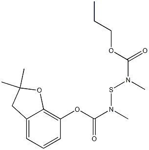 2,3-Dihydro-2,2-dimethyl-7-[N-(N-methyl-N-propoxycarbonylaminothio)-N-methylcarbamoyloxy]benzofuran 结构式