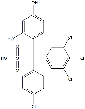 (4-Chlorophenyl)(3,4,5-trichlorophenyl)(2,4-dihydroxyphenyl)methanesulfonic acid,,结构式