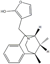 [2R,6R,11R,(-)]-6,11-ジメチル-3-(2-ヒドロキシフラン-3-イルメチル)-1,2,3,4,5,6-ヘキサヒドロ-2,6-メタノ-3-ベンゾアゾシン 化学構造式