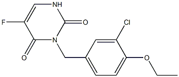 3-(3-クロロ-4-エトキシベンジル)-5-フルオロウラシル 化学構造式